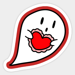 Valentine Heart Ghost Sticker